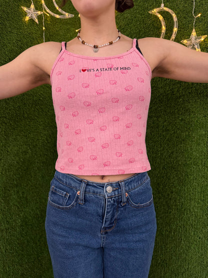 Love's a State of Mind Strawberry Tank M