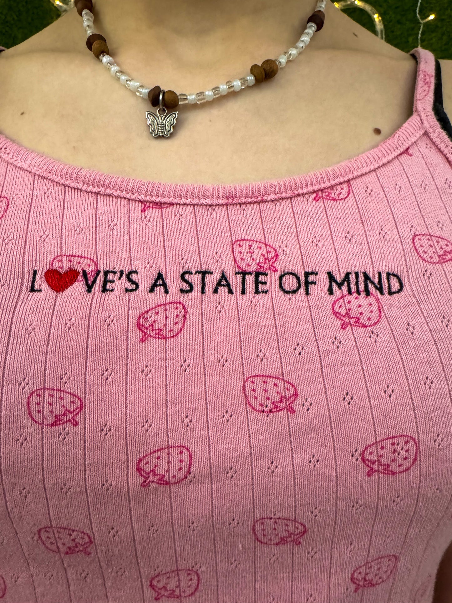 Love's a State of Mind Strawberry Tank M