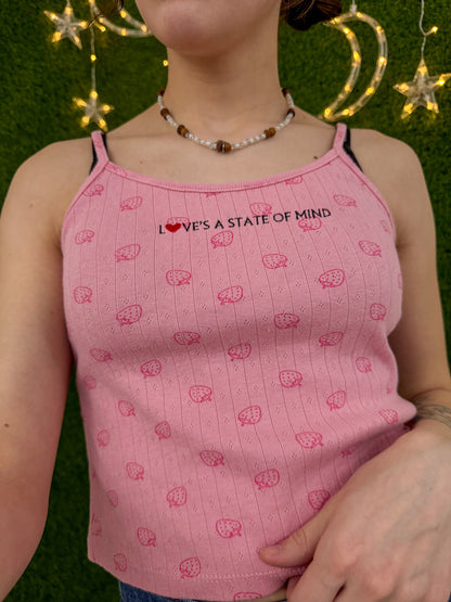 Love's a State of Mind Strawberry Tank M