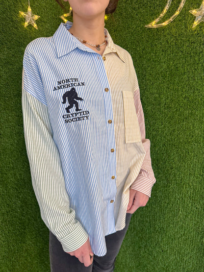 Bigfoot Striped Button Up Long Sleeve M