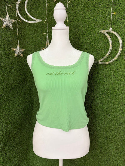 Eat the Rich Green Laced Tank XS