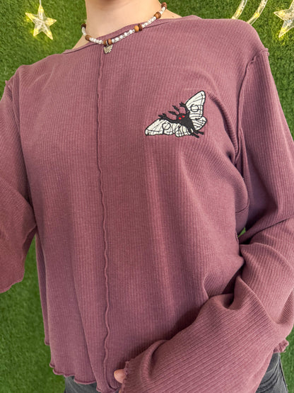 Mothman Ribbed Cropped Long Sleeve 2XL