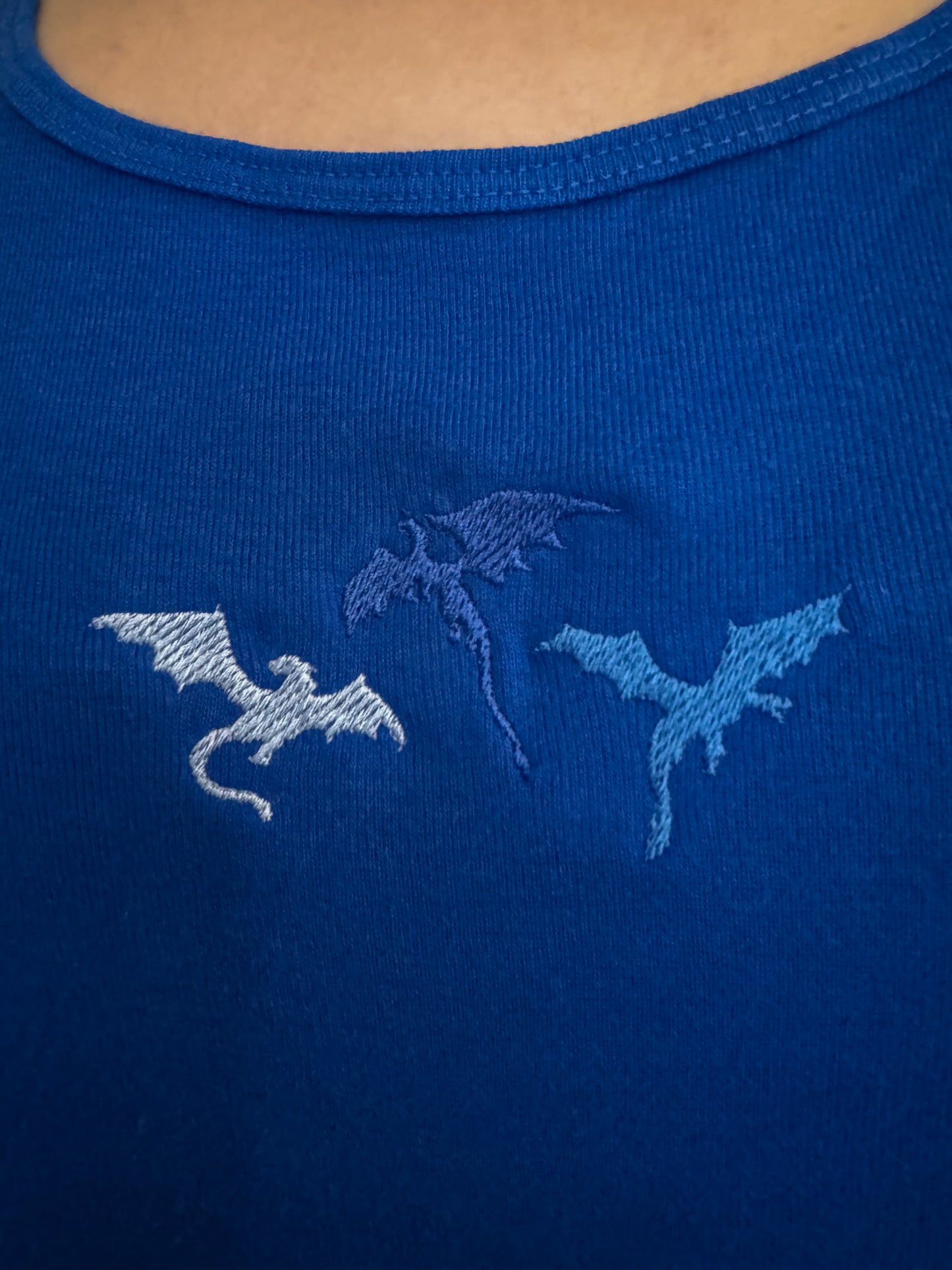 Little Dragons Blue Tank Top L
