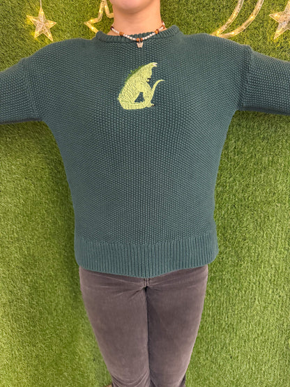 Godzilla Green Sweater XS