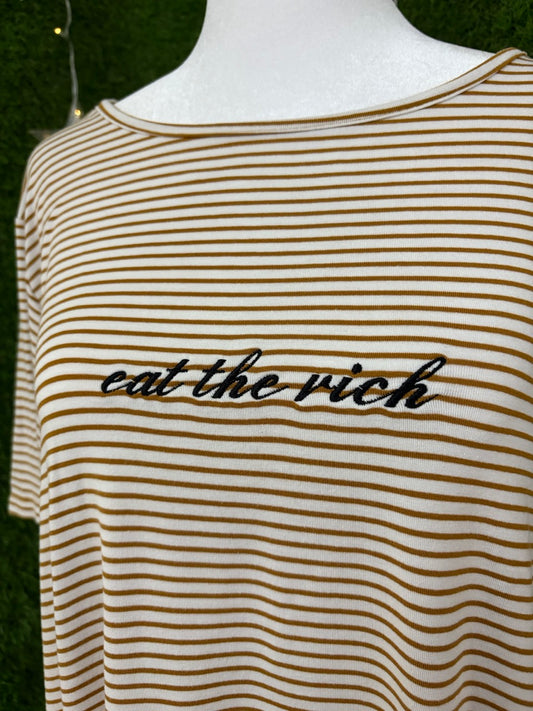 Eat the Rich Striped Tee XL