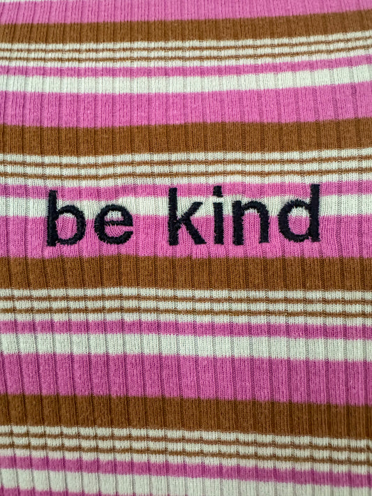 Be Kind Pink Striped T-Shirt 2XL