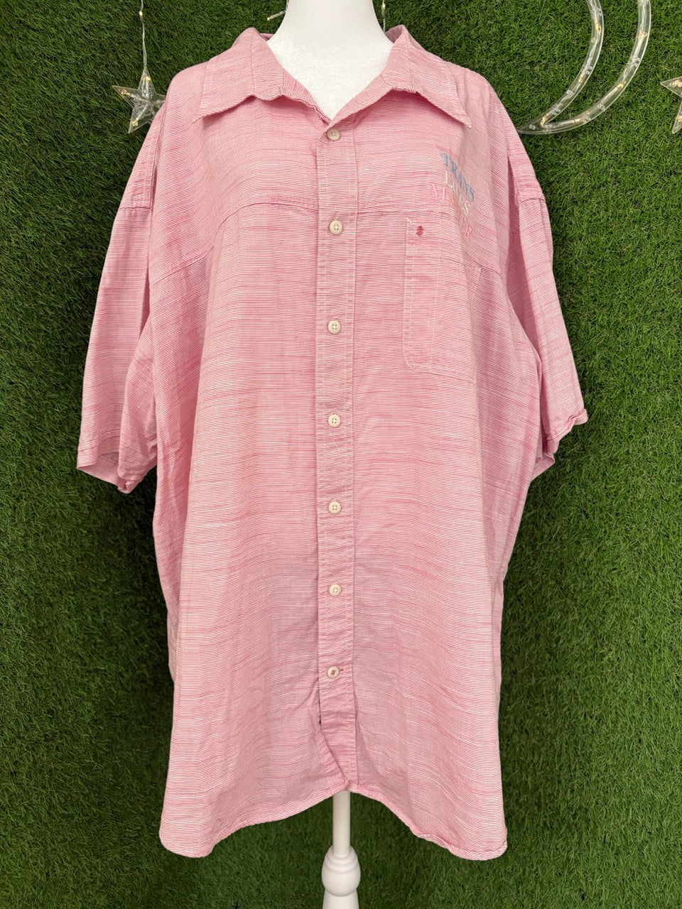 Trans Lives Matter Pink Button Up 4XL