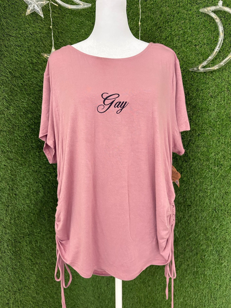 Gay Pink Top Cinched Sides 3XL