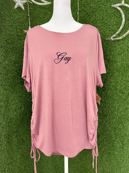 Gay Pink Top Cinched Sides 3XL