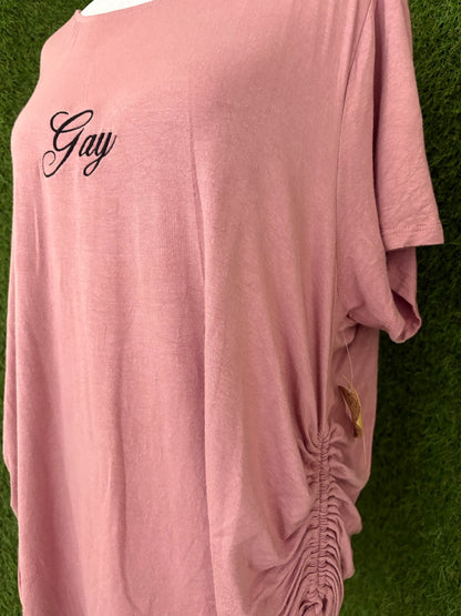 Gay Pink Top Cinched Sides 3XL