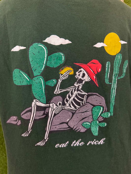 Eat the Rich Taco Skeleton T-Shirt M