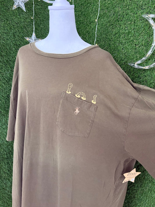 Wormy Brown Pocket T-Shirt 2XL