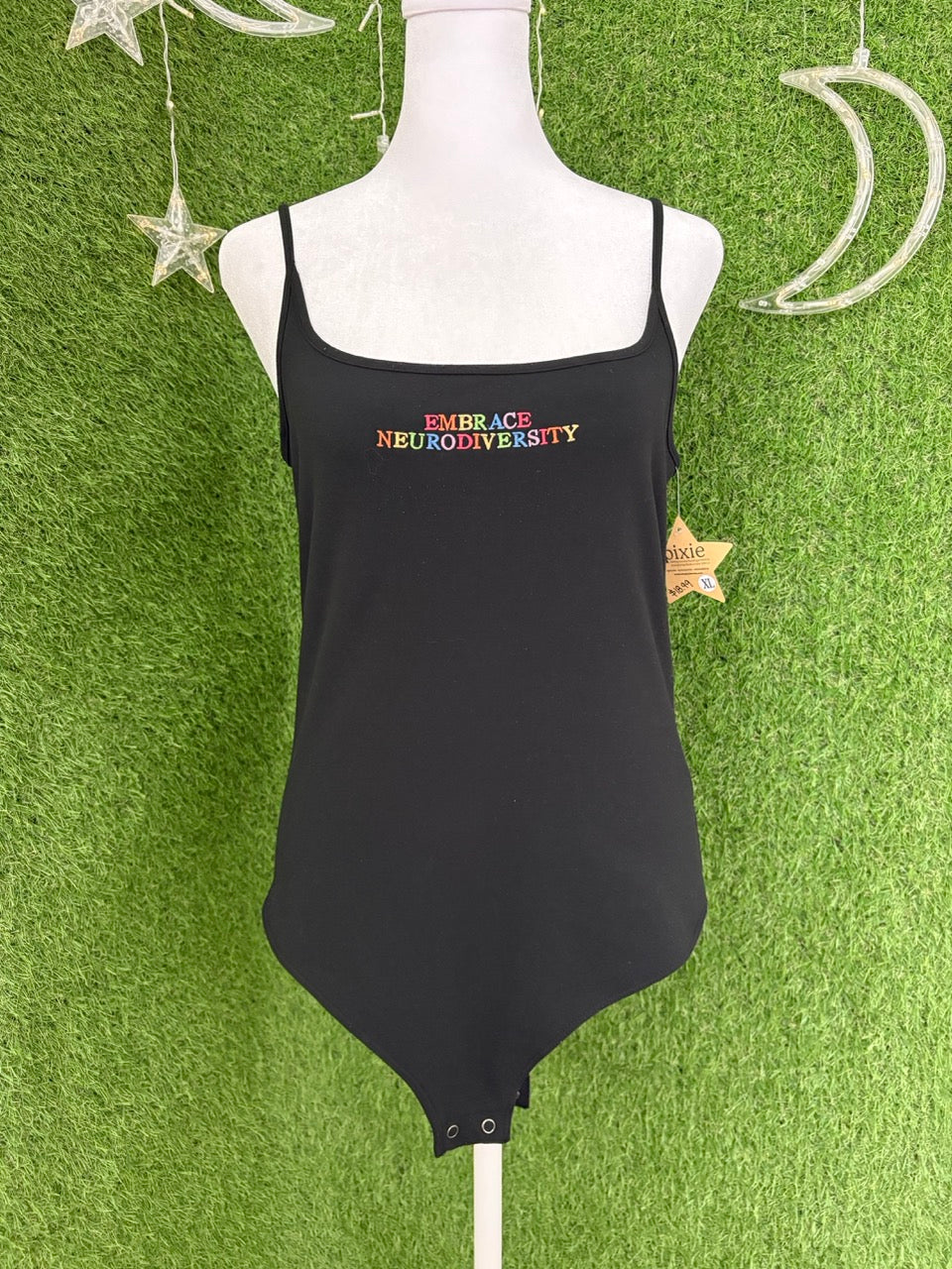 Embrace Neurodiversity Black Tank Bodysuit XL