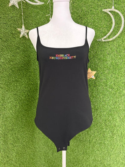 Embrace Neurodiversity Black Tank Bodysuit XL
