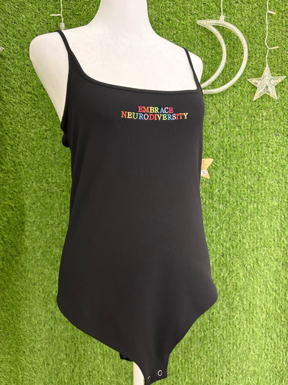 Embrace Neurodiversity Black Tank Bodysuit XL