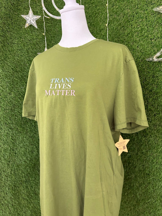 Trans Lives Matter Green T-Shirt L