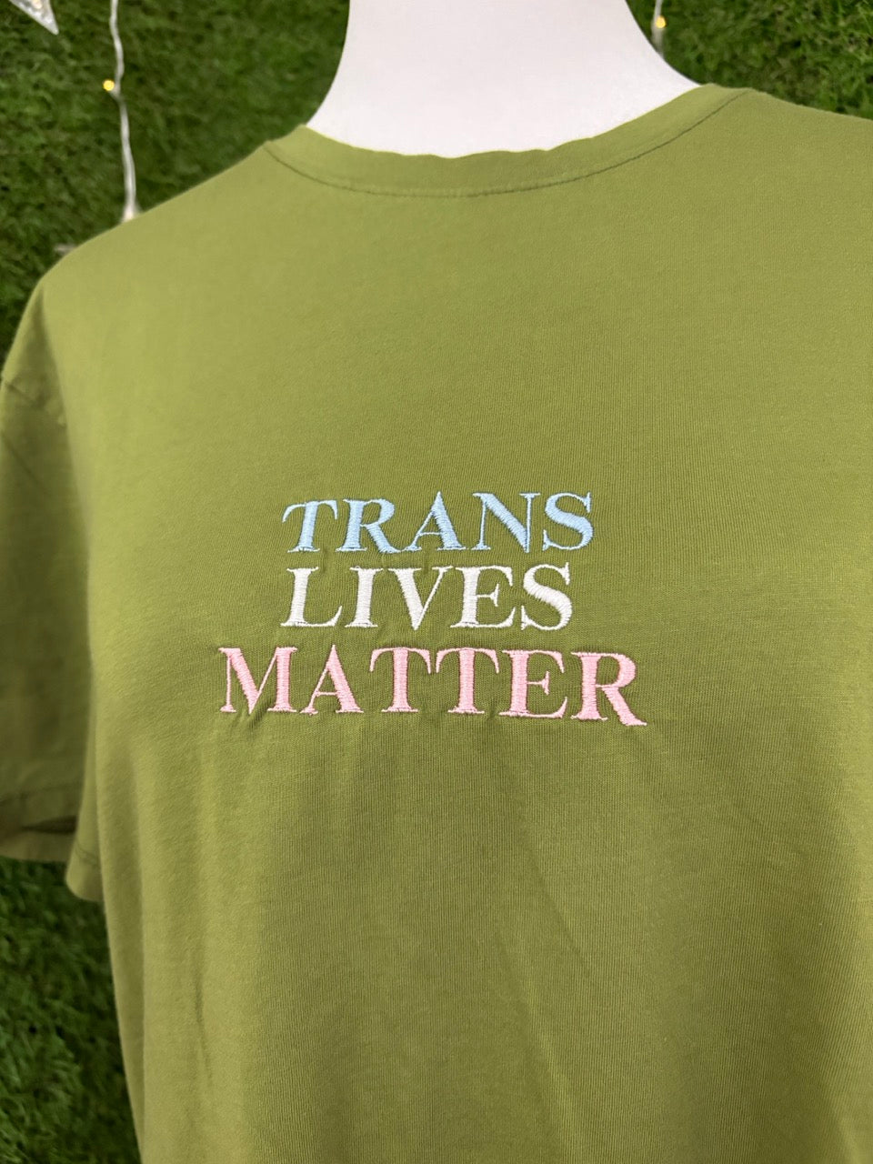 Trans Lives Matter Green T-Shirt L