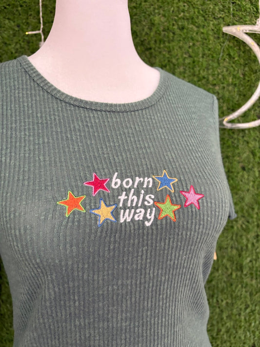 Born This Way Green Baby Tee S