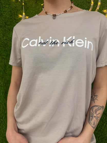 Eat the Rich Khaki T-Shirt XL