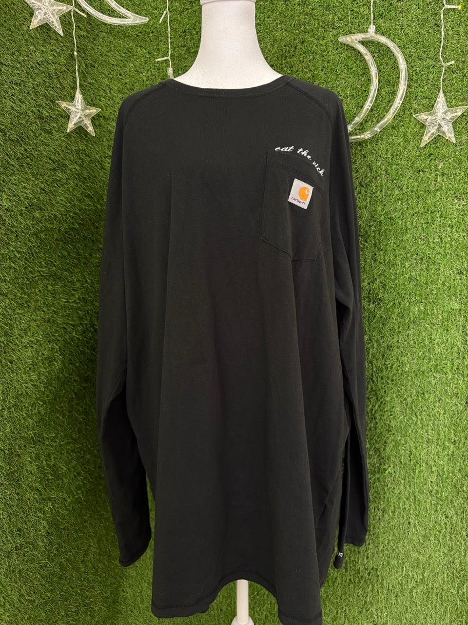 Eat the Rich Black Long Sleeve Pocket Tee 2XL