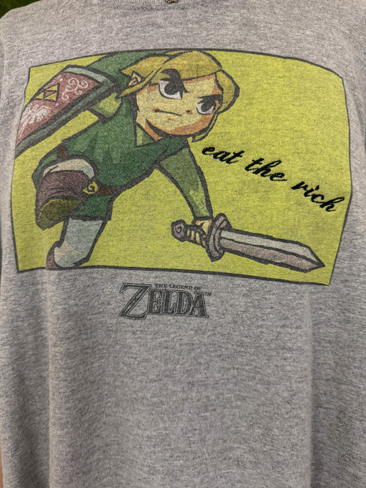 Eat the Rich Grey Zelda T-Shirt 2XL