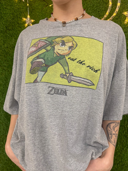 Eat the Rich Grey Zelda T-Shirt 2XL