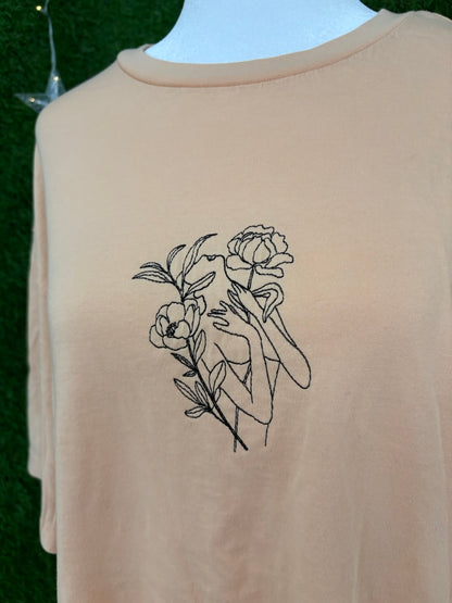 Floral Woman Cream T-Shirt M