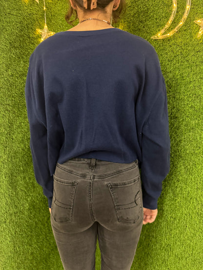 Tax the 1% Navy Cropped Long Sleeve XL