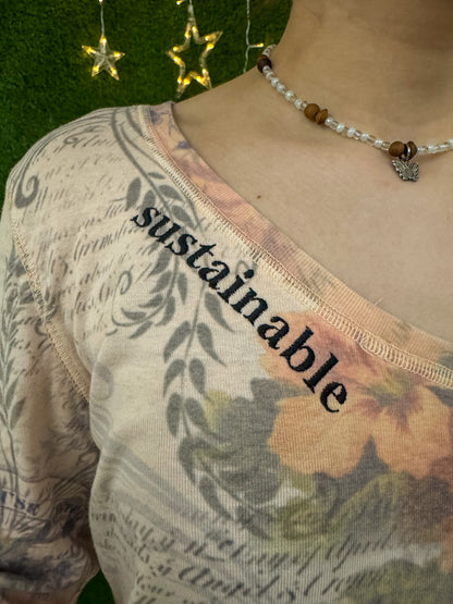 Sustainable Fitted V-Neck Long Sleeve XL