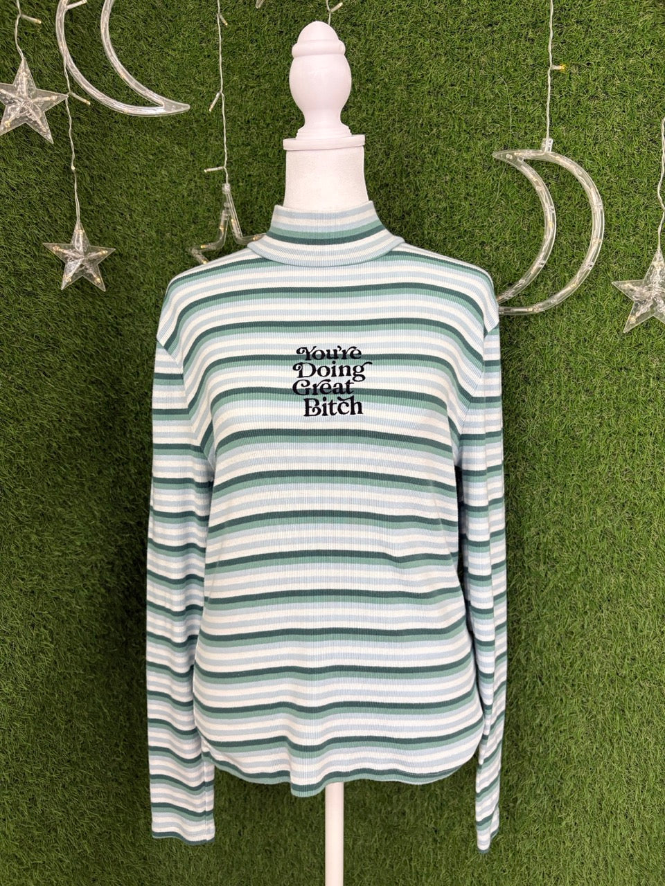 You're Doing Great Striped Turtle Neck Long Sleeve L