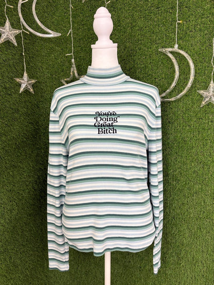 You're Doing Great Striped Turtle Neck Long Sleeve L