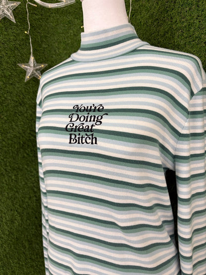 You're Doing Great Striped Turtle Neck Long Sleeve L