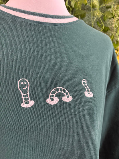Worm Green Collared Tee M