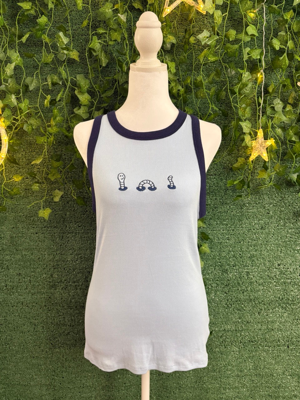 Worm Two Toned Blue Tank L