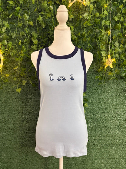 Worm Two Toned Blue Tank L