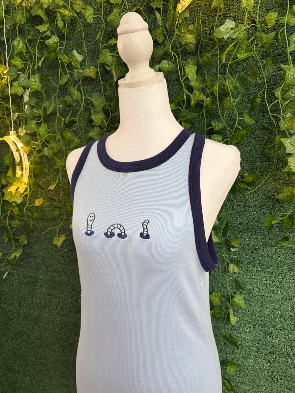 Worm Two Toned Blue Tank L