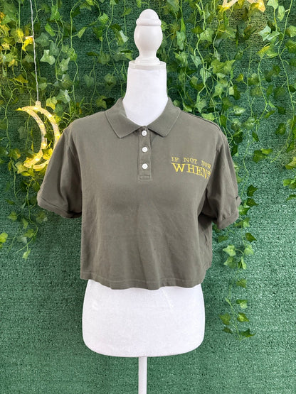 If Not Now, When? Green Collard Cropped Polo M