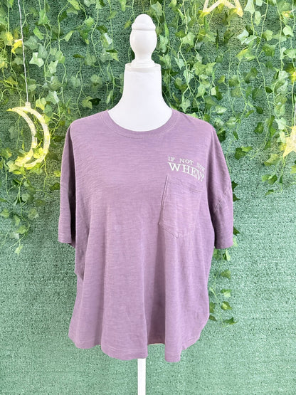 If Not Now, When? Purple Cropped Pocket Tee XL
