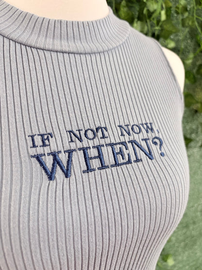 If Not Now, When? Blue Sleeveless Ribbed Top XS