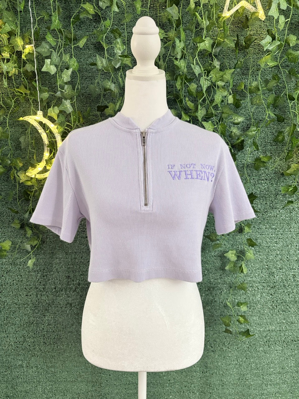 If Not Now, When? Purple Cropped Half Zip S