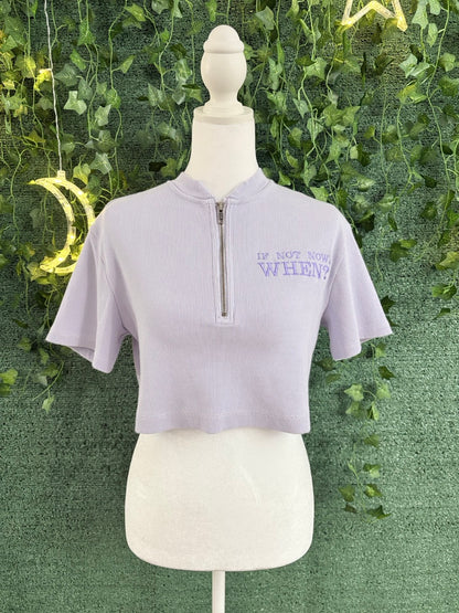 If Not Now, When? Purple Cropped Half Zip S