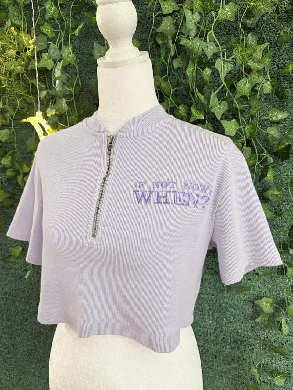 If Not Now, When? Purple Cropped Half Zip S