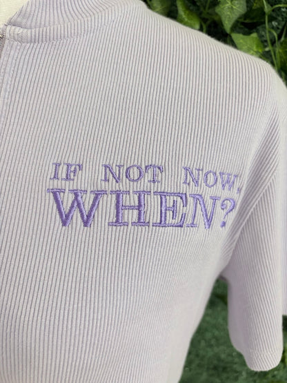 If Not Now, When? Purple Cropped Half Zip S