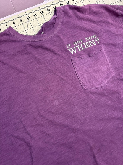 If Not Now, When? Purple Cropped Pocket Tee XL