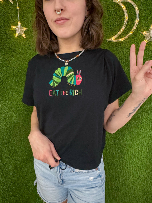 Eat the Rich Black Baby Tee 2XL