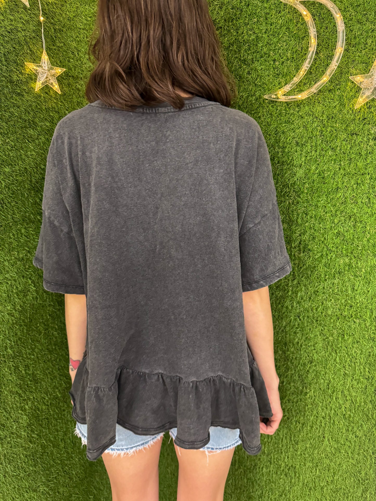 Eat the Rich Grey Peplum Cropped T-Shirt 3XL