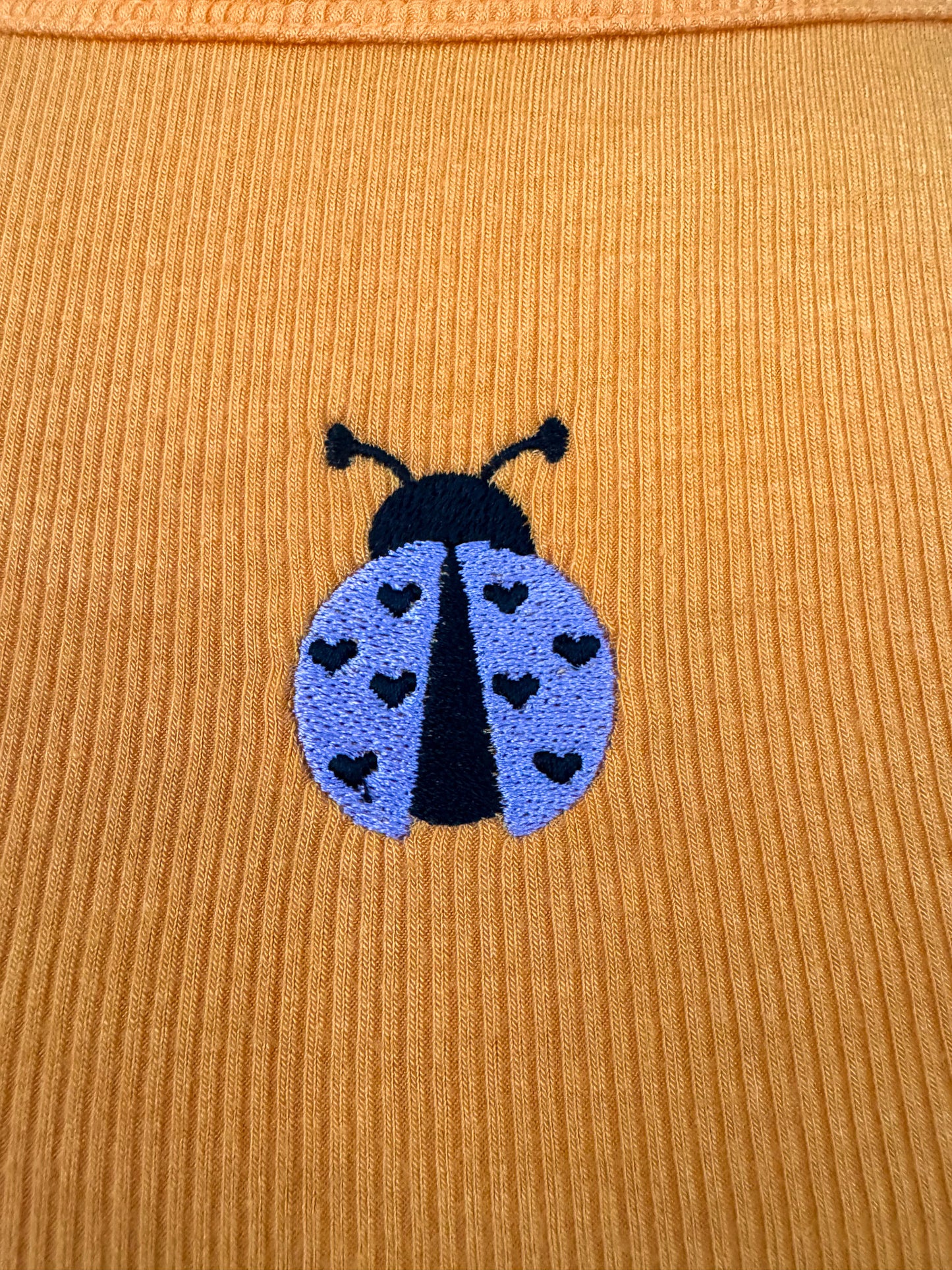 Ladybug Orange Halter Cropped Tank S