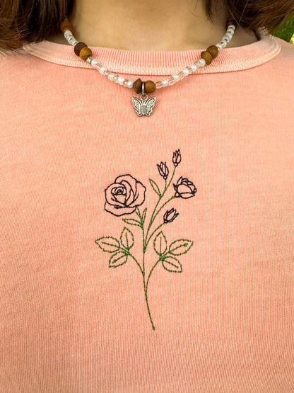 Pink Rose T-Shirt M