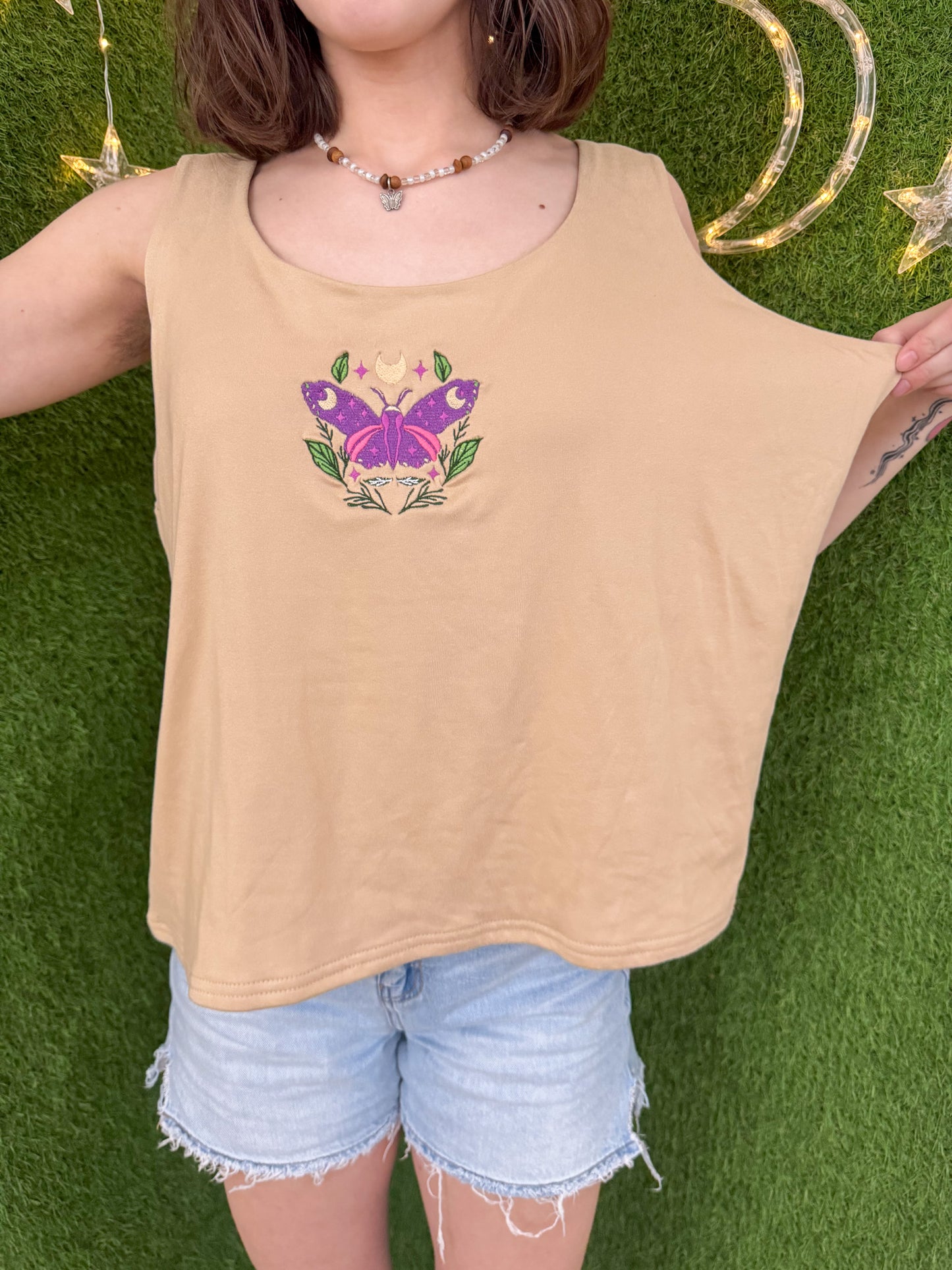 Tan Moth Tank Top 3XL