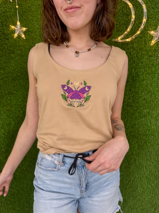Tan Moth Tank Top 3XL